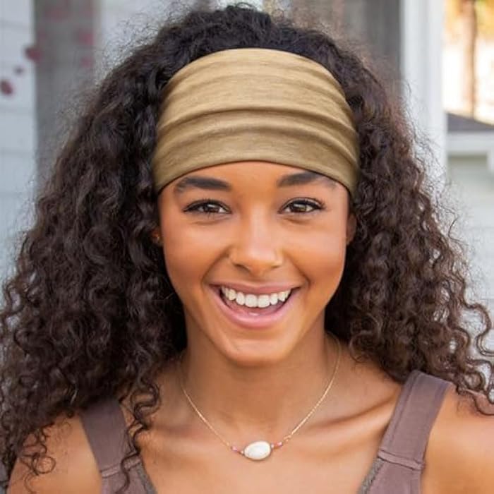 DRESHOW Extra Wide Headbands for Women Cotton Turban Knotted Bandana Head Bands Non Slip Boho Hair Accessories for Sports & Yoga - Image 2